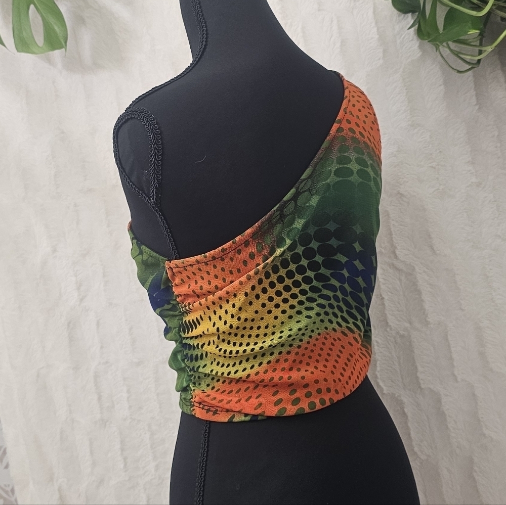 Fashion Nova Asymmetrical Multicolor Top - Picture 4 of 6